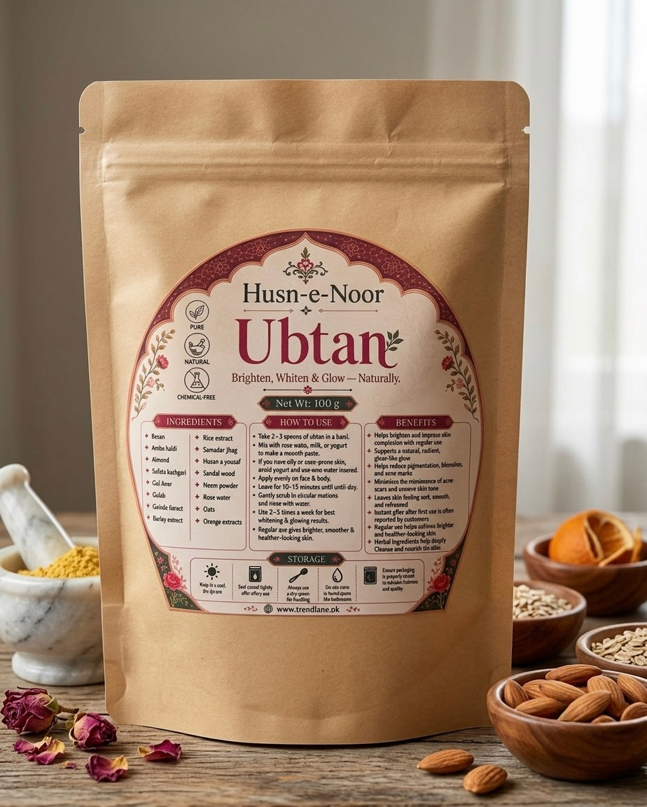 Husn-e-Noor Ubtan 

“Brighten, Whiten & Glow — Naturally.”