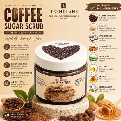SCRUBUCCINO Coffee Scrub🤎“Best For Acne, Stretch Marks & Dark Spots”