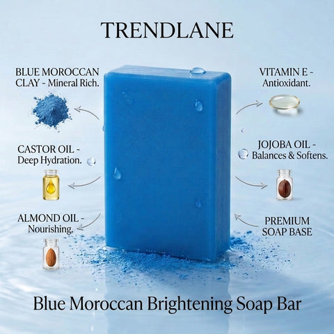 Blue MOROCCAN-
BRIGHTENING SOAP BAR