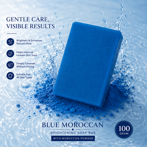 Blue MOROCCAN-
BRIGHTENING SOAP BAR