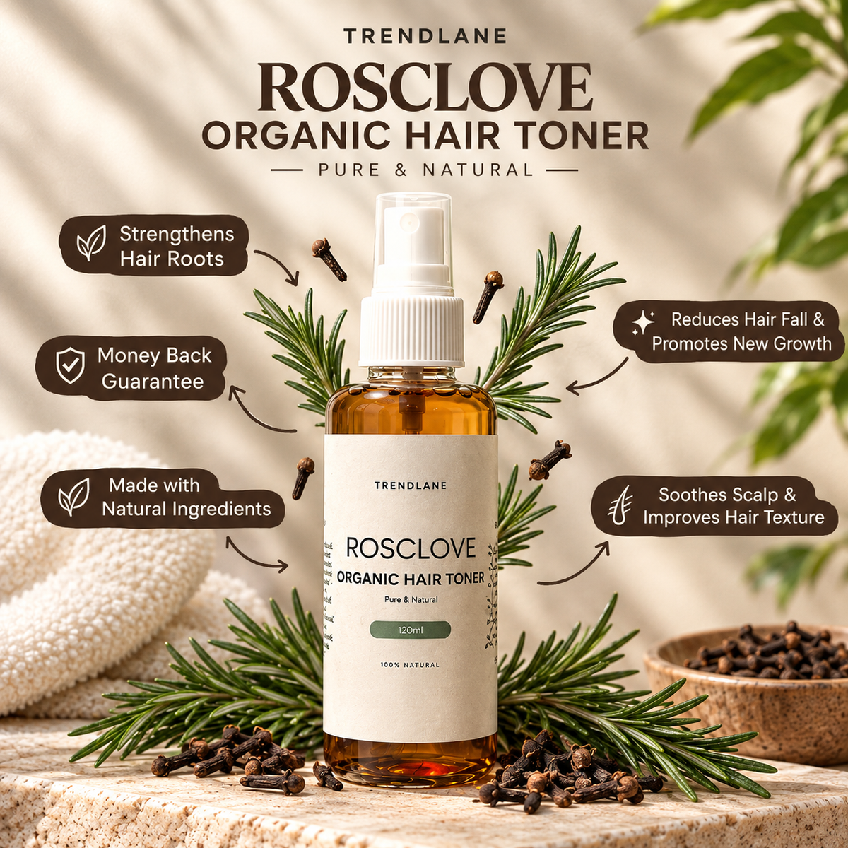 ROSCLOVE- ORGANIC HAIR TONER